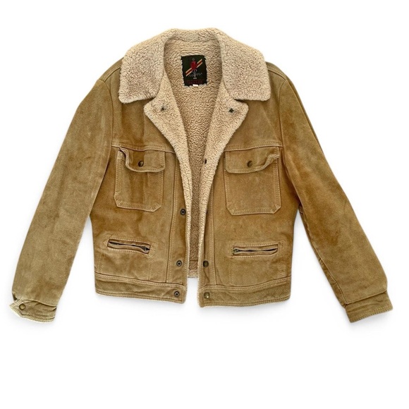 Vintage Suede & Shearling Bomber Jacket - Picture 1 of 8